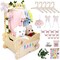 Wooden Baby Shower Crate Closet, Baby Shower Basket with Handle Hangers Butterfly Decoration Personalized Wooden Crate Boys Girls Gifts